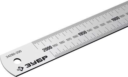 ЗУБР Про-200, длина 2,0 м, усиленная нержавеющая линейка, Профессионал (34280-200) купить в Тюмени