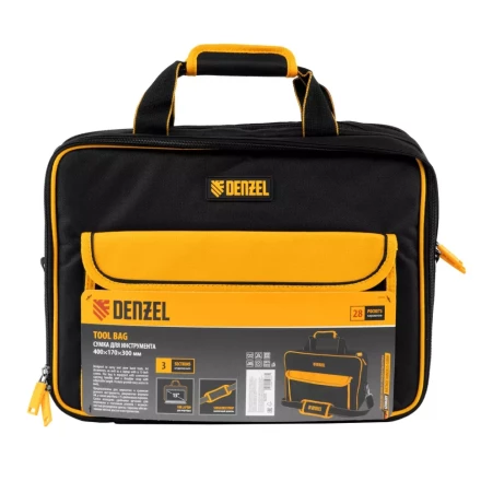 Сумка для инструмента, 400х170х300 мм, 3 отделения, 28 карманов, наплечный ремень// Denzel 90295 купить в Тюмени