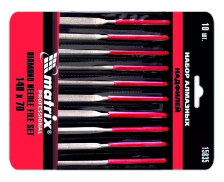 Набор надфилей алмазных 140х70х3 мм 6 штук MATRIX MASTER 15834 купить в Тюмени