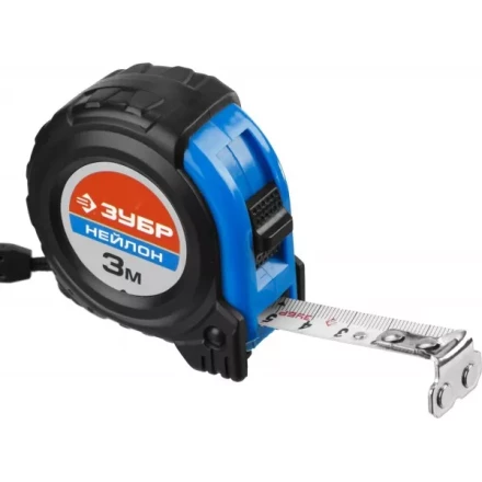 Рулетка ЗУБР &quot;НЕЙЛОН&quot;, нейлоновое покрытие, упрочненное полотно, ударопрочный обрезиненный корпус, 3м/16мм 34056-03-16_z01 купить в Тюмени
