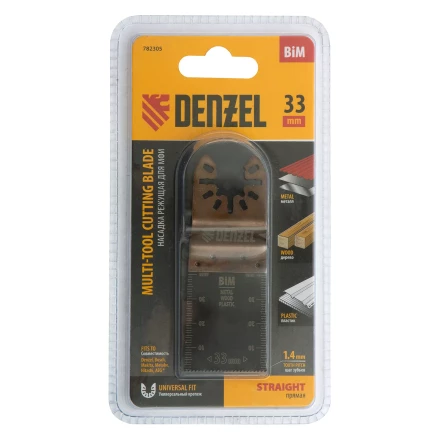 Насадка для МФИ режущая пазовая прямая, BiM, по металлу и дереву, 33 x 1.4 мм, мелкий зуб Denzel 782305 купить в Тюмени