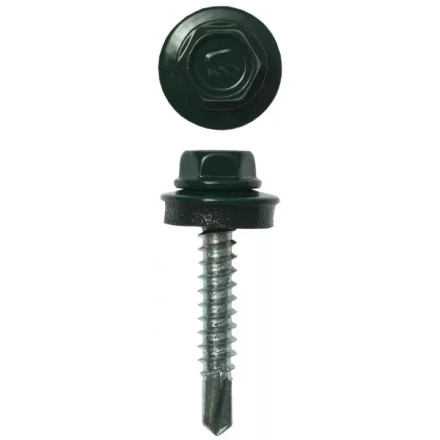 Саморезы ЗУБР &quot;ПРОФЕССИОНАЛ&quot; окраш., RAL 6005 зелен. насыщен., для крепл. кров. матер. к дерев. обреш., 4.8х29мм, 2500шт 4-300310-48-029-6005 купить в Тюмени