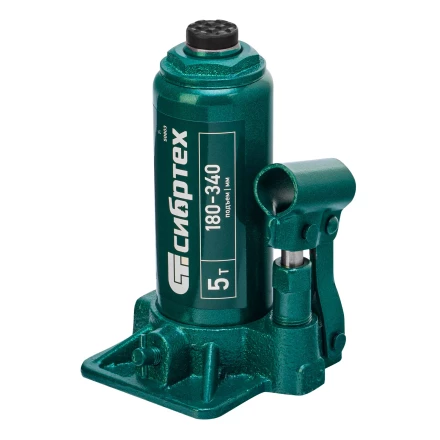 Домкрат гидравлический бутылочный Сибртех 50803, 5 т, 180-340 мм купить в Тюмени