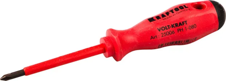 Отвертка KRAFTOOL "VOLT-KRAFT" 1000В, PH №1-80мм 25006-1-080 купить в Тюмени