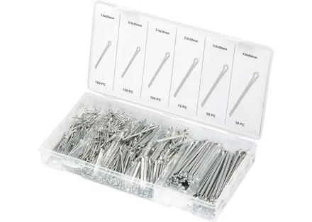 Набор шплинтов S головки х L: 1,6х25, 2,3х25, 2,3х38, 3,1х32, 3,1х50, 4х63 мм 555 предметов СИБРТЕХ 47604 купить в Тюмени