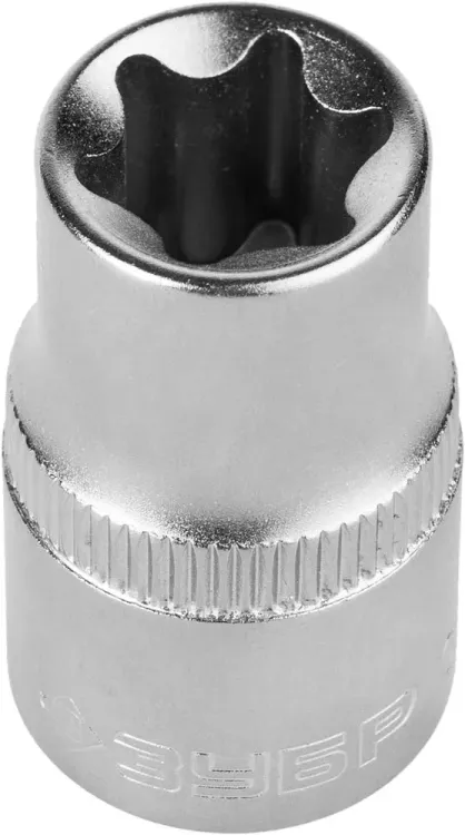 Головка торцовая ЗУБР "МАСТЕР" (1/2"), Cr-V, E-TORX, хроматированное покрытие, E16 27719-16 купить в Тюмени