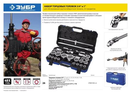 Набор инструмента для крупногабаритной техники 26 предм серия ПРОФЕССИОНАЛ купить в Тюмени