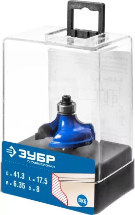 ЗУБР 41.3 x 18 мм, радиус 6.3 мм, фреза кромочная калевочная №5, Профессионал (28706-41.3) купить в Тюмени