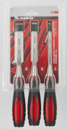 Набор долот-стамесок &quot;Тигровый глаз&quot; плоских 3 штуки 8-16-22 мм MATRIX 24431 купить в Тюмени
