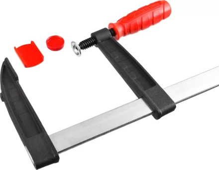 Струбцина ЗУБР &quot;МАСТЕР&quot;, тип &quot;F&quot;, пластмассовая ручка, стальная закаленная рейка, 120х1000мм 32150-120-1000 купить в Тюмени