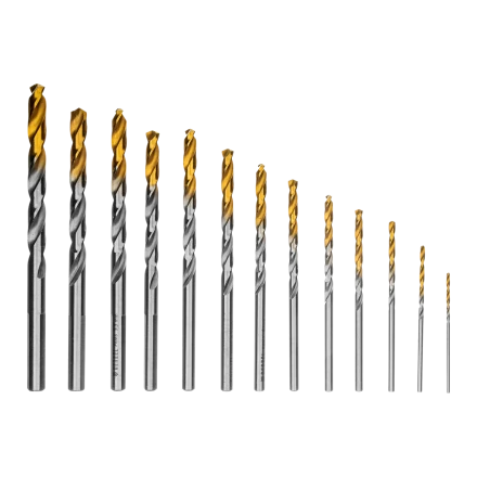 Набор сверл по металлу Denzel 723002, 1,5-6,5мм, Р6М5-TiN, Golden Tip, 13 шт купить в Тюмени