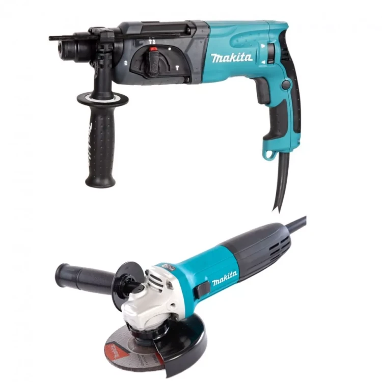 Набор инструмента Makita DK0120 (УШМ GA5030+ перфоратор HR2470) купить в Тюмени