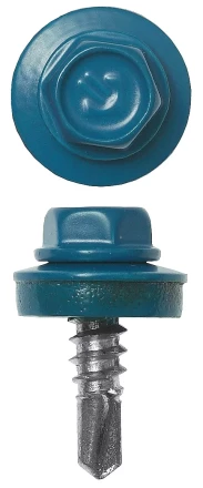 Саморезы ЗУБР окраш., RAL 5009 небесно-голуб., для крепл. кров. матер. к металл. констр., 5.5x25мм, 1800шт 4-300310-55-025-5009 купить в Тюмени