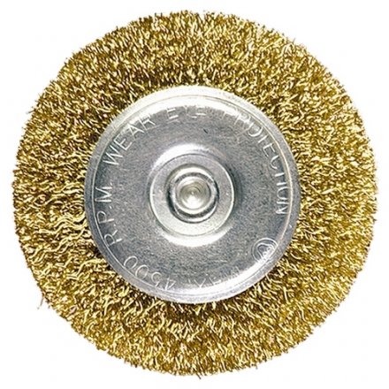 Щетка для дрели, 75 мм, плоская со шпилькой, латунированная витая проволока MATRIX 74448 купить в Тюмени