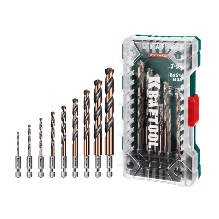 Набор сверл по металлу, хвостовик НЕХ-1/4, сталь М35-Со5% 29652-H10 купить в Тюмени