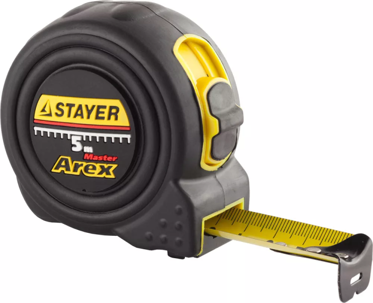 Рулетка STAYER "PROFI" "AREX", двухкомпонентный противоударный корпус, упрочненное полотно, 5м/19мм 3410-05_z01 купить в Тюмени