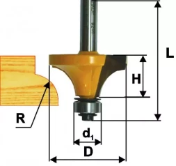 Фреза кромочная калевочная ф445х22мм R159мм хв 12 10541