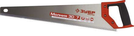 Ножовка универсальная (пила) ЗУБР МОЛНИЯ-3D 500 мм, 7TPI, 3D зуб, точный рез вдоль и поперек волокон, для средних заготовок из всех видов материалов 15077-50 купить в Тюмени
