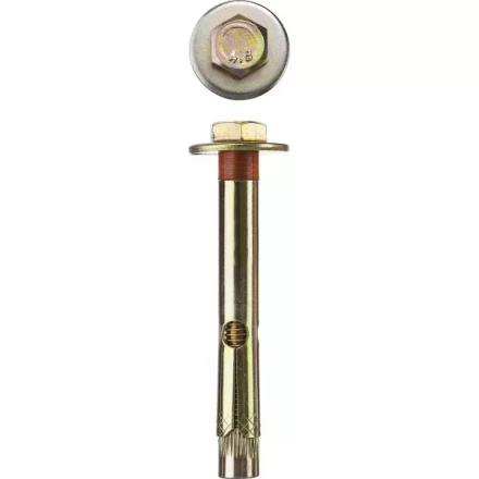 Болт анкерный ЗУБР с пластиковым кольцом, желтопассивированный, 10х100мм, ТФ2, 20шт 4-302312-10-100 купить в Тюмени