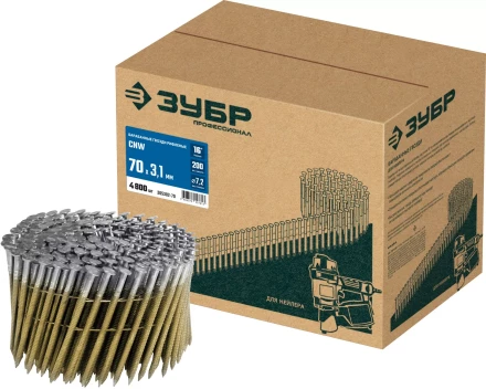 ЗУБР CNW 70 х 3.1 мм, барабанные гвозди рифленые, 4800 шт (305382-70) купить в Тюмени