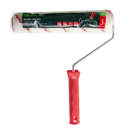 Валик &quot;Эмали&quot; , 250 мм, ворс 12 мм, D - 36 мм, D ручки - 6 мм, полиамид, полиакрил Сибртех 80201 купить в Тюмени