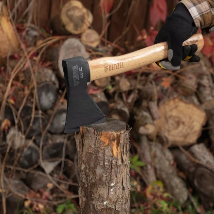 Топор, 800 г Denzel 21633, кованый, буковое топорище купить в Тюмени