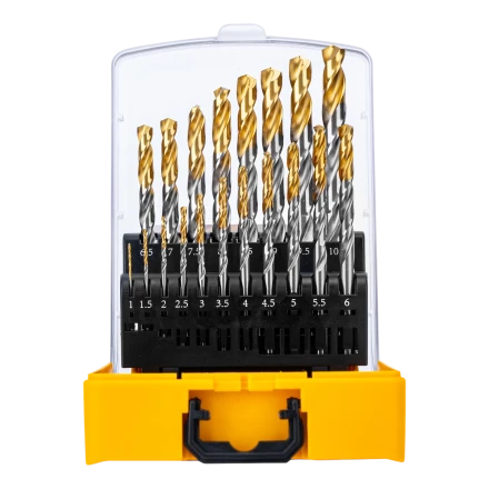 Набор сверл по металлу Denzel 723003, 1-10 мм, Р6М5-TiN, Golden Tip, 19 шт купить в Тюмени