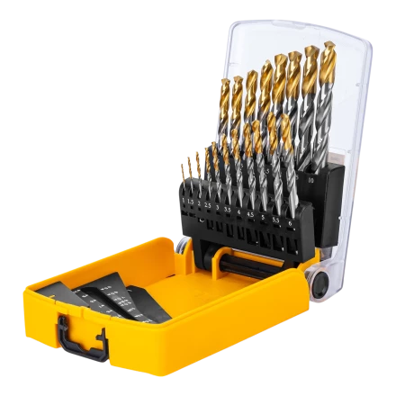 Набор сверл по металлу Denzel 723003, 1-10 мм, Р6М5-TiN, Golden Tip, 19 шт купить в Тюмени