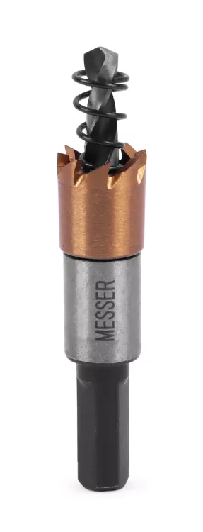HSS-TiN коронка MESSER  13мм с центр. сверлом и толкающей пружиной для  лист. материала  до 2 мм ц/х купить в Тюмени