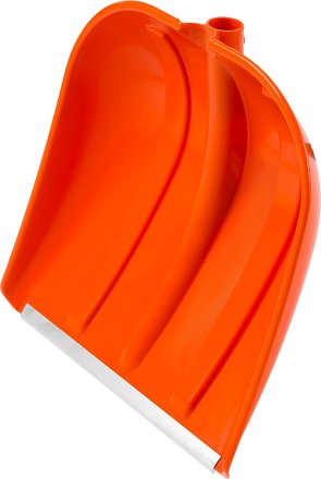 Лопата снеговая пластиковая с алюминиевой планкой, без черенка, 410мм, оранжевая, СИБИН 421834 421834 купить в Тюмени