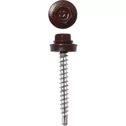 Саморезы ЗУБР окраш., RAL 3005 темно-красн., для крепл. кров. матер. к дерев. обреш., 4.8x38мм, 300шт 4-300315-48-038-3005