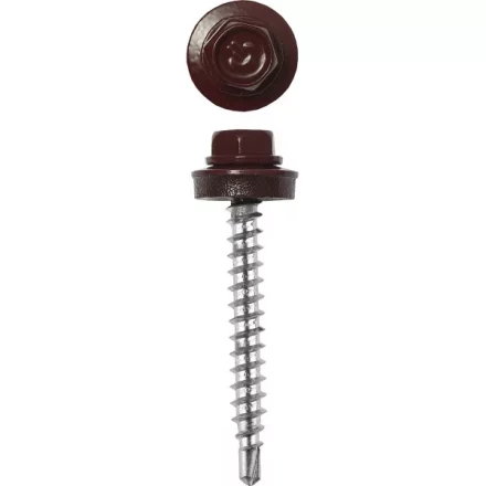 Саморезы ЗУБР окраш., RAL 3005 темно-красн., для крепл. кров. матер. к дерев. обреш., 4.8x38мм, 300шт 4-300315-48-038-3005 купить в Тюмени