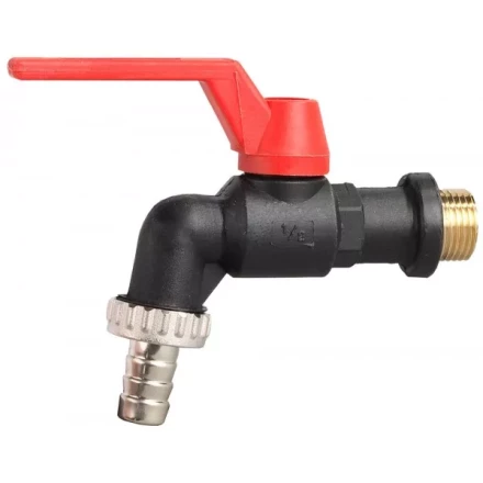 Кран угловой ЗУБР шаровой &quot;папа-соединит шланг&quot;, пластиковый корпус, 1/2&quot;х15 4-51560-P-1/2-15 купить в Тюмени