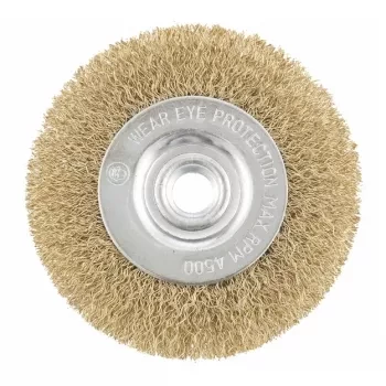 Щетка для УШМ, 125 мм, М14, плоская, латунированная витая проволока  MATRIX 74651 купить в Тюмени