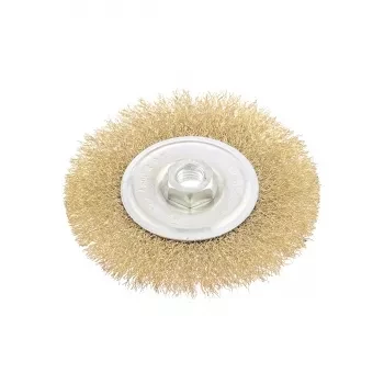 Щетка для УШМ, 125 мм, М14, плоская, латунированная витая проволока  MATRIX 74651 купить в Тюмени