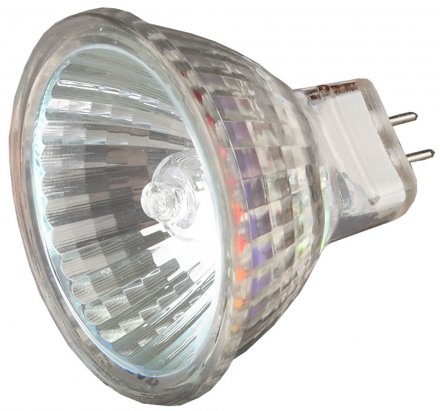 Лампа галогенная СВЕТОЗАР с защитным стеклом, цоколь GU4, диаметр 35мм, 20Вт, 12В SV-44712 купить в Тюмени