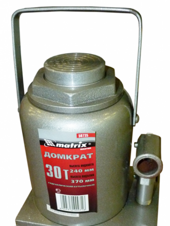 Домкрат гидравлический бутылочный 30 т h подъема 240–370 мм  MATRIX MASTER 50735 купить в Тюмени