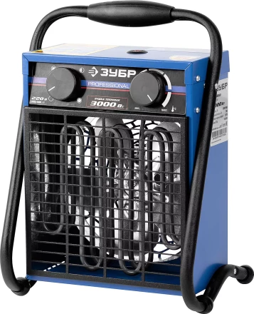 Пушка ЗУБР &quot;ПРОФЕССИОНАЛ&quot; &quot;Квадрат&quot; тепловая электрическая, двойные стенки (термос), гладкий нерж ТЭН, 3/1,5 кВт, 220В ЗТПЭ-3000_М2 купить в Тюмени