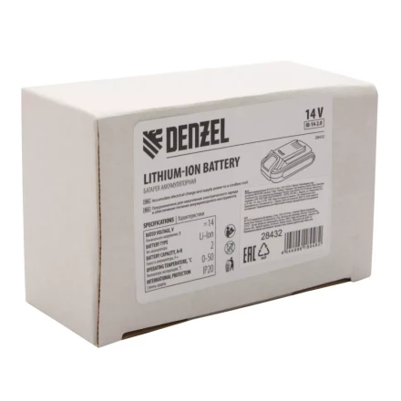 Батарея аккумуляторная Denzel IB-14-2.0, Li-Ion, 14 В, 2.0 А/ч 28432 купить в Тюмени