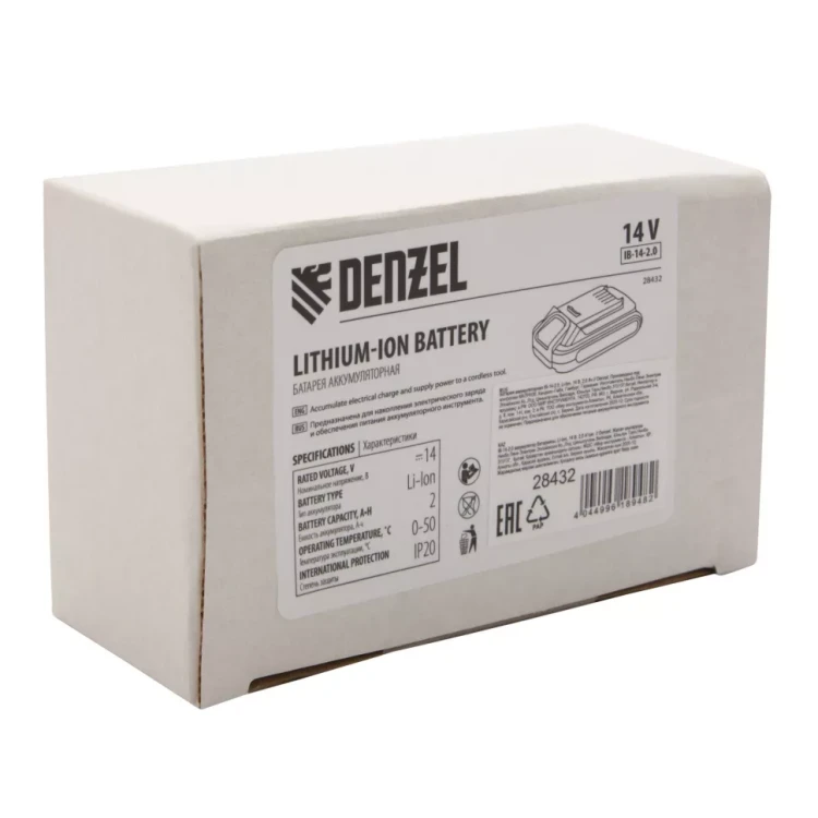Батарея аккумуляторная Denzel IB-14-2.0, Li-Ion, 14 В, 2.0 А/ч 28432 купить в Тюмени