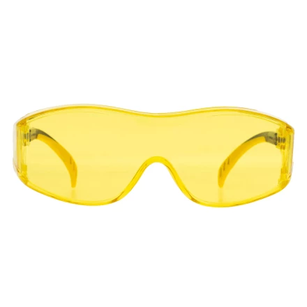 Очки защитные открытые Denzel 89202, поликарбонатные, увеличенная желтая линза, регулируемые дужки купить в Тюмени