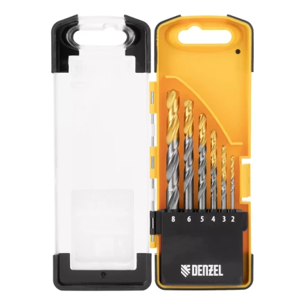 Набор сверл по металлу Denzel, 2-8мм, Р6М5К8-TiN, Golden Tip, 6 шт 723004 купить в Тюмени