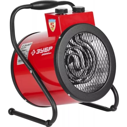 Пушка ЗУБР &quot;МАСТЕР&quot; &quot;круглая&quot; тепловая электрическая, гладкий нерж ТЭН, 2/1 кВт, 220В ЗТП-2000_М2 купить в Тюмени