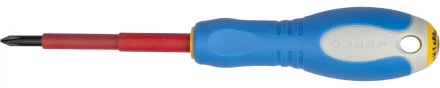 ЗУБР "ПРОФИ ЭЛЕКТРИК". Отвертка Cr-V, трехкомпонент рукоятка, высоковольтная до ~1000В, PH №1, 80 мм 25262-1-080 купить в Тюмени