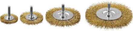 ЗУБР &quot;ПРОФЕССИОНАЛ&quot;. Набор щеток дисковых для дрели, витая стальная латунированная проволока 0,3мм, 4 шт 3521-H4_z03 купить в Тюмени