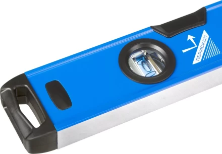 Уровень  ЗУБР &quot;ЭКСПЕРТ&quot; &quot;УСП - 2&quot;коробчатый усилен, 2 фрезерован баз поверхности, 3 ампулы, крашенный, с ручками, 100см 34587-100 купить в Тюмени