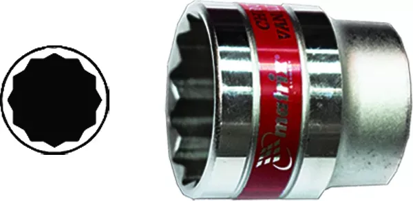 Головка торцевая 27 мм 12-гранная CrV под квадрат 1/2" хромированная  MATRIX MASTER 13695 купить в Тюмени