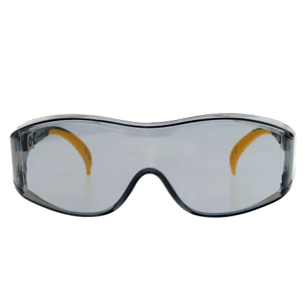 Очки защитные открытые Denzel 89203, поликарбонатные, увеличенная дымчатая линза, регулируемые дужки купить в Тюмени