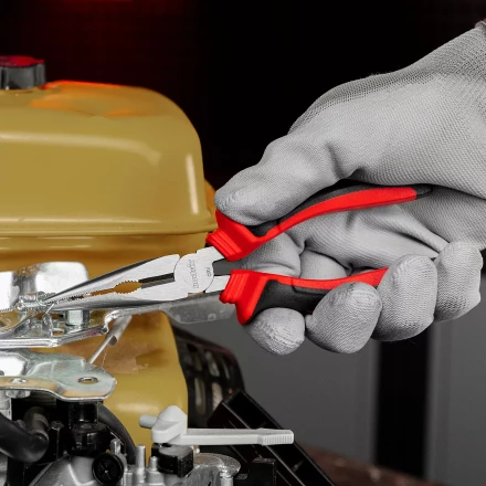 Длинногубцы прямые Matrix, 160 мм, хром-ванадий, двухкомпонентные рукоятки, 17309 купить в Тюмени