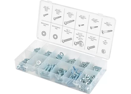Набор саморезов винтов гаек шайб 347 предметов СИБРТЕХ 47609 купить в Тюмени